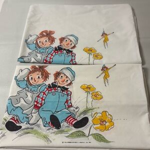 Vintage 1968 Bobbs-Merrill Raggedy Ann and Andy Pillowcases Standard Set 2